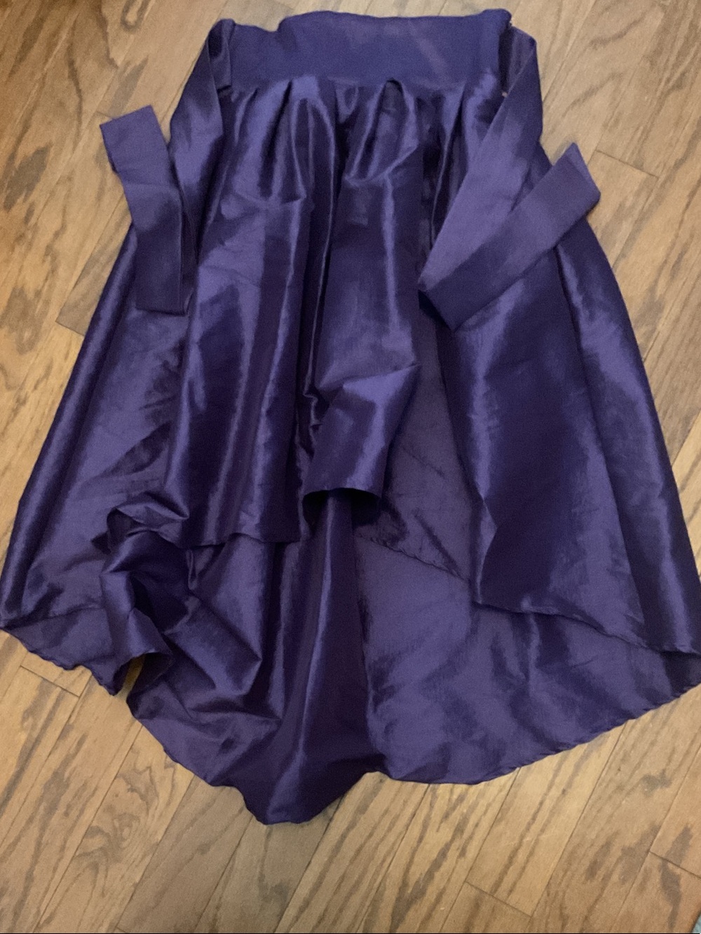 Elegant Purple Satin High-Low Skirt